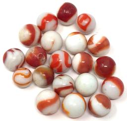 Vintage slag and glass marbles, Marble King and swirls