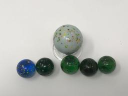 Vintage Glass Marbles, Confetti and speckled