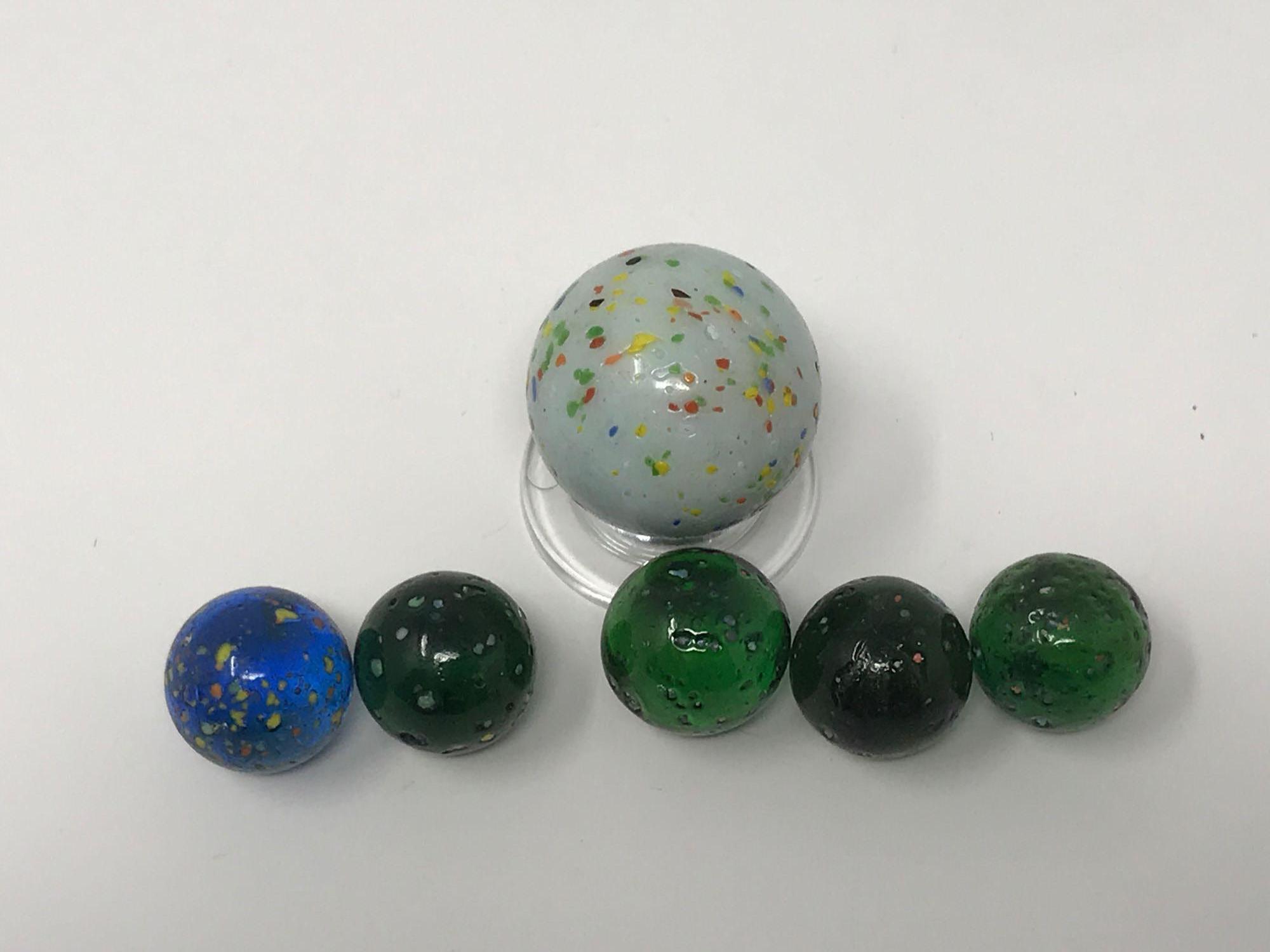 Vintage Glass Marbles, Confetti and speckled