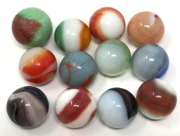 Vintage slag and glass marbles