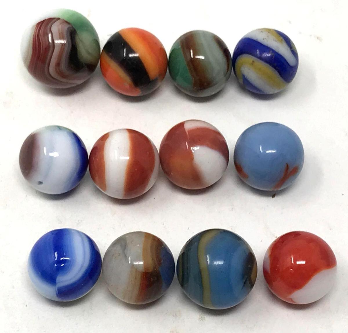 Vintage slag and glass marbles