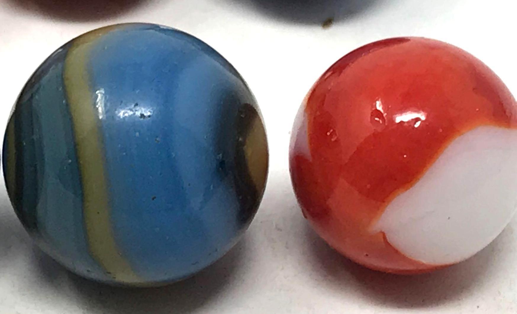 Vintage slag and glass marbles