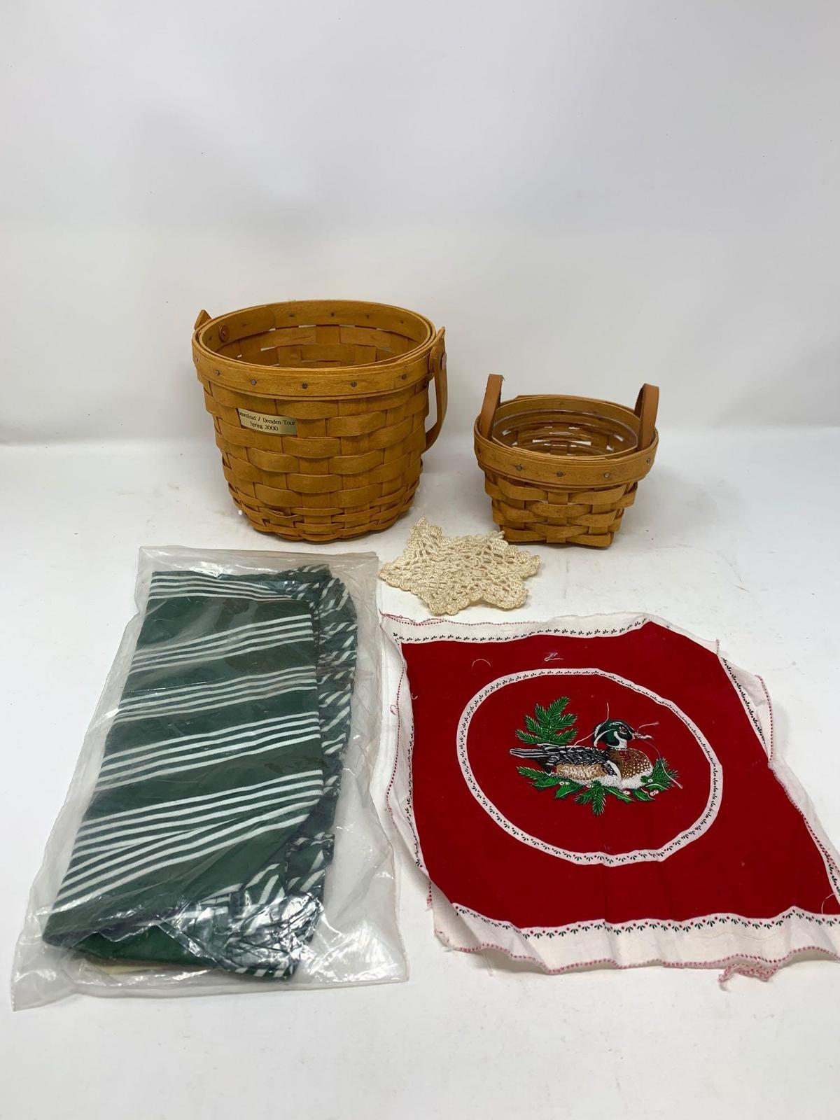 Two Longaberger Baskets, liners and covers.