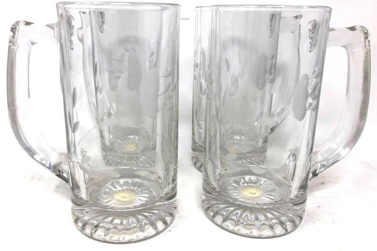 Four Princess House Beer Glasses, Heritage Pattern