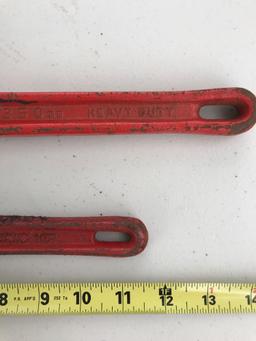 Two Pipe Wrenches.