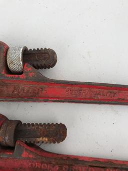 Two Pipe Wrenches.