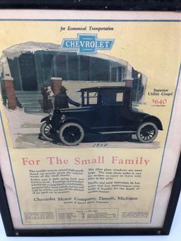 Framed 1924 Chevrolet Advertisement