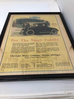 Framed 1924 Chevrolet Advertisement