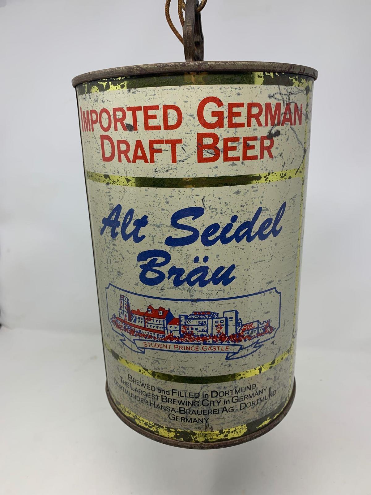 Alt Seidel Brau Beer Can Style Chandelier Light