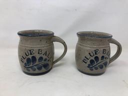 Vintage Type Glazed Pottery Cups