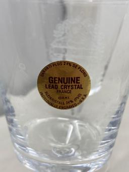 Vintage Lead Crystal water set with "Mellinger" name and crest