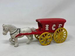 Cast Iron Horse and Ice Wagon, Conestoga Wagon and Horses