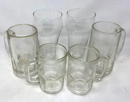 Clear Glass Mugs and Coca Cola Glasses