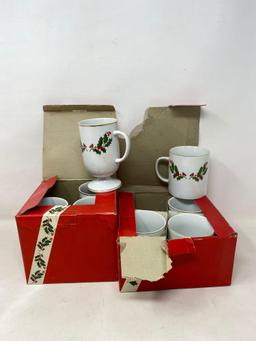 8 "Christmas Holly" Mugs