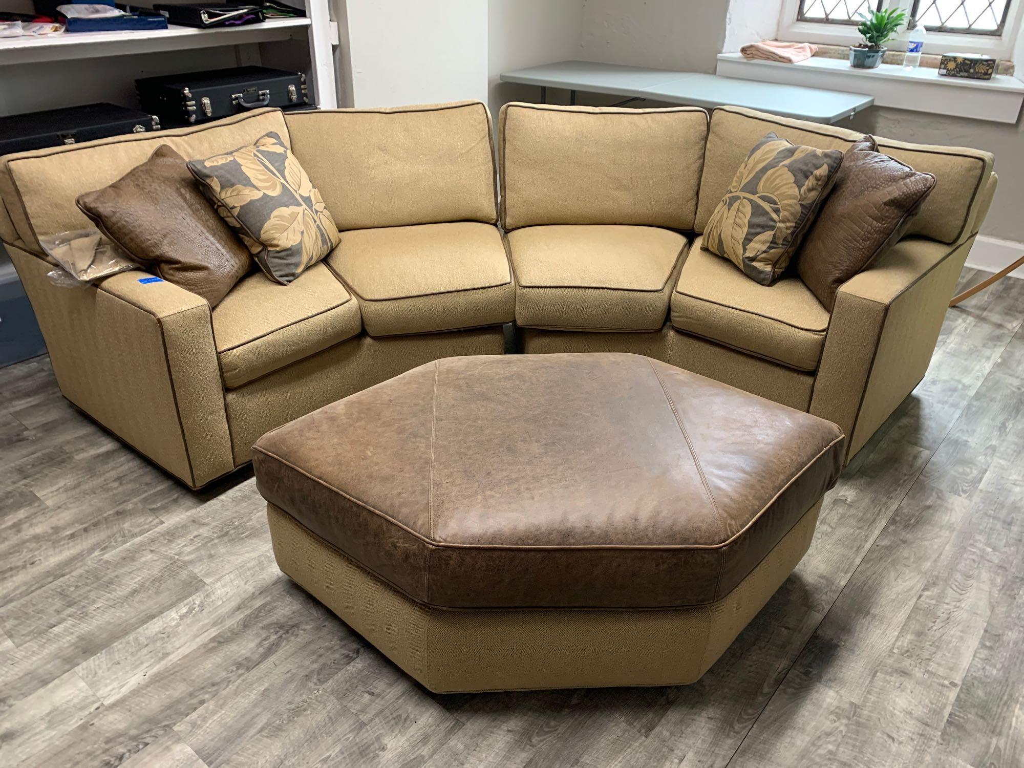 Pearson Brown Sectional Sofa and ottoman, Like NEW