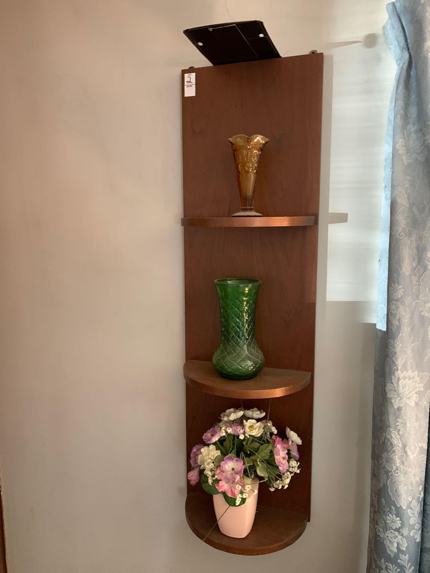Pair of Wall Hanging Shelves and Contents