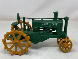Green John Deere P Cast Iron Tractor with Metal Wheels