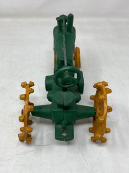 Green John Deere P Cast Iron Tractor with Metal Wheels