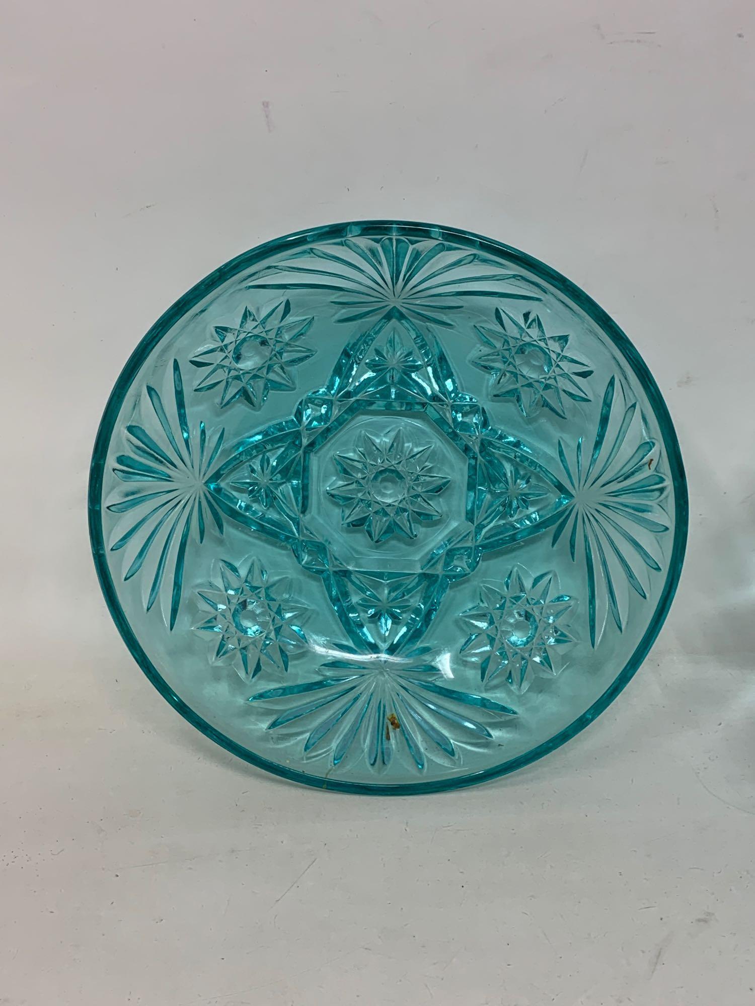 2 Vintage Colored Blue Glass Bowls