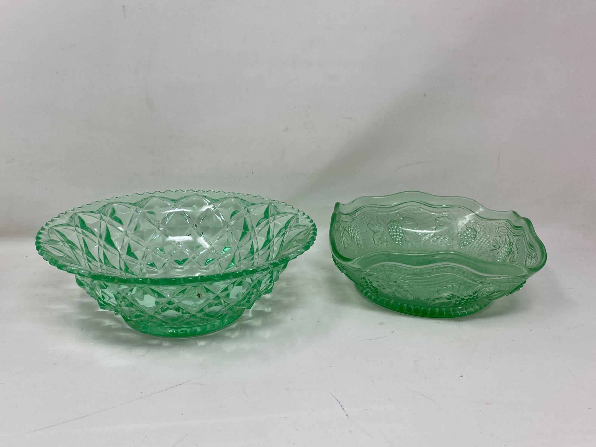 5 Colored Glass Vintage or Depression Era Type Bowls