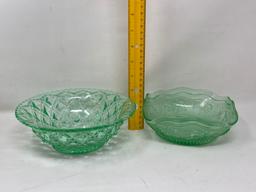 5 Colored Glass Vintage or Depression Era Type Bowls