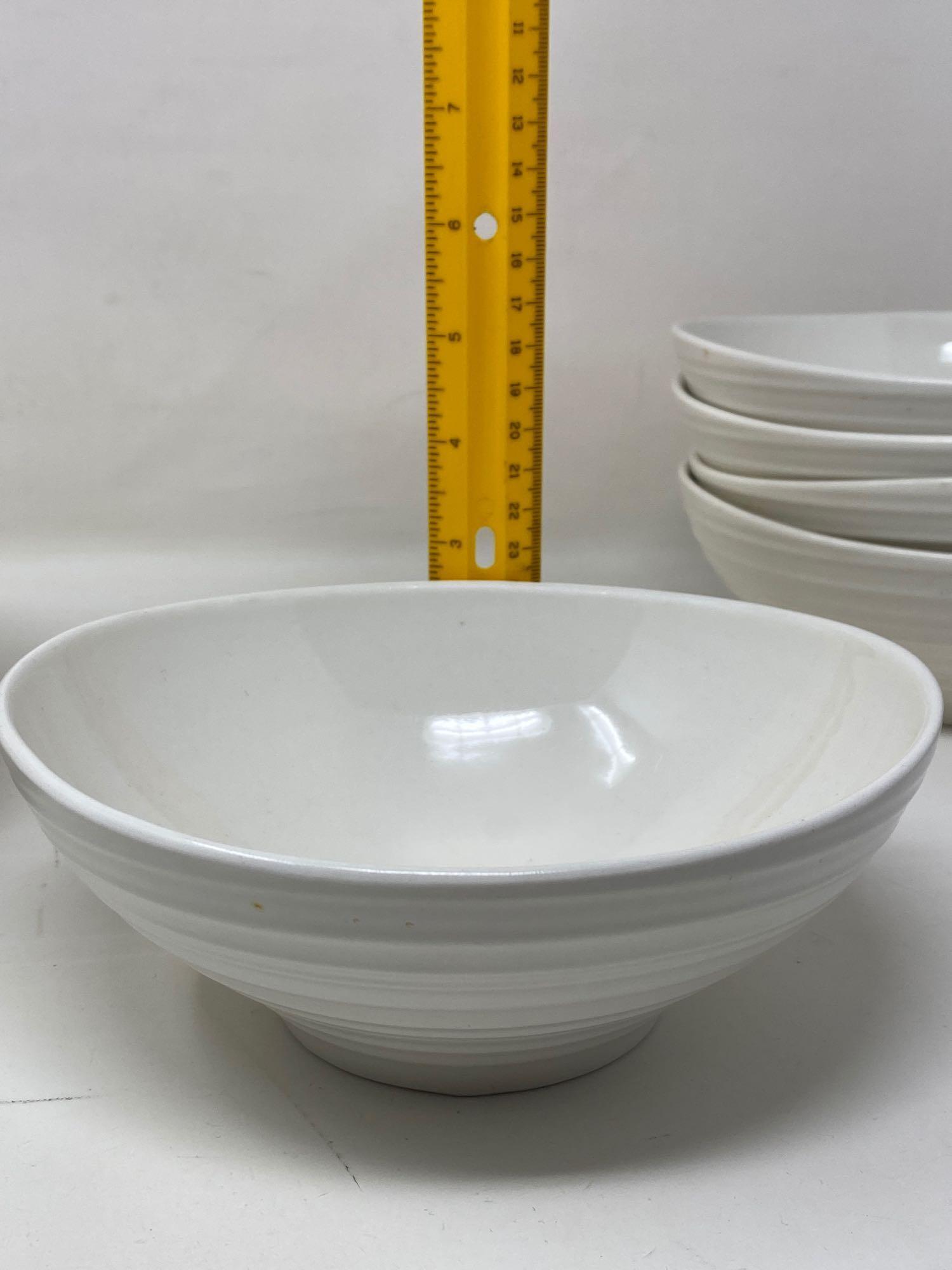 10 Mikasa "Swirl White" Soup Bowls