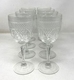 6 Stemmed, Pattern, Water Glasses