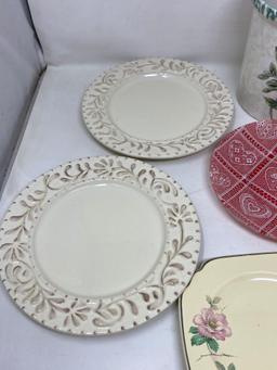 Assorted Decorated China Plates, Bowls, Jar