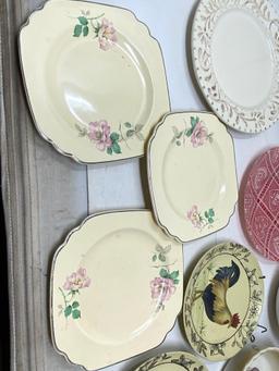 Assorted Decorated China Plates, Bowls, Jar