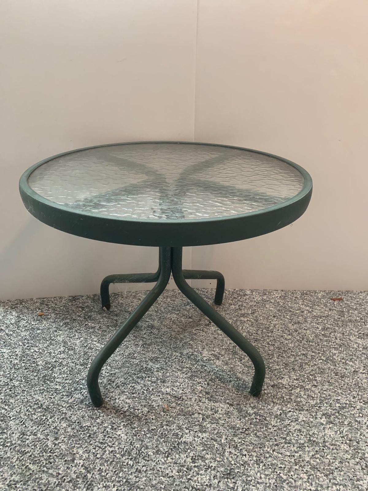 Metal and Glass Patio Table