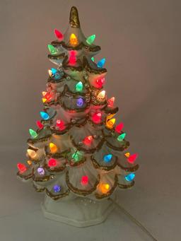 Vintage Light Up Ceramic Christmas Tree