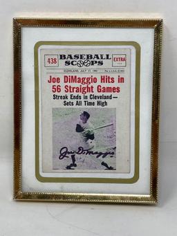 Framed Baseball Scoops Joe DiMaggio Card