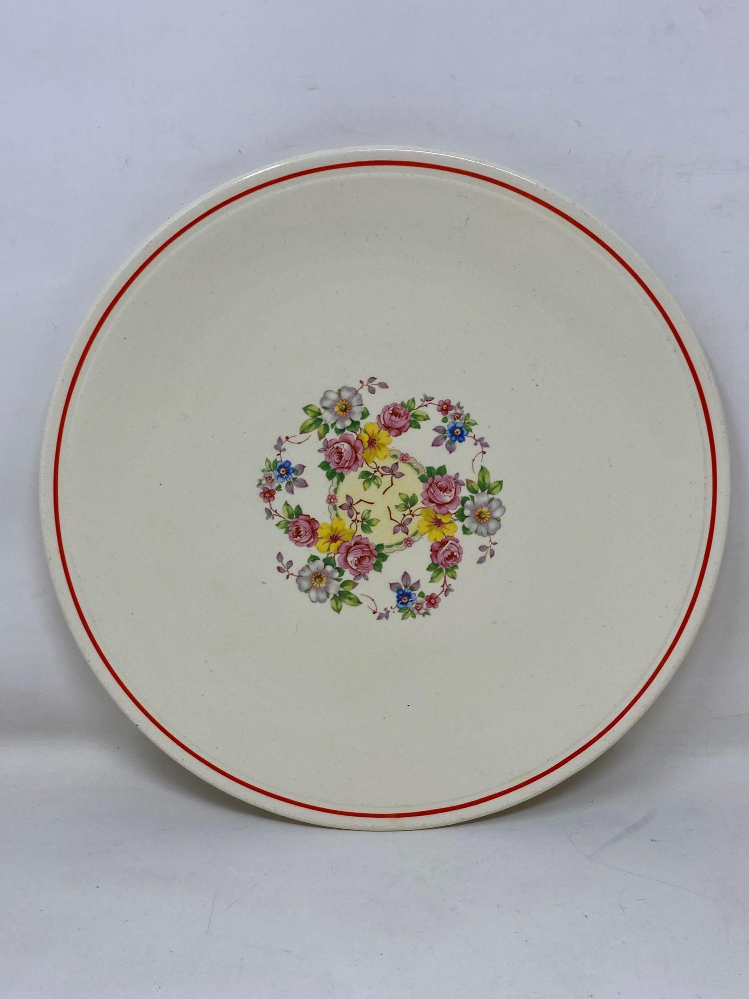 Floral Design Bowl, Plate and Pie Server