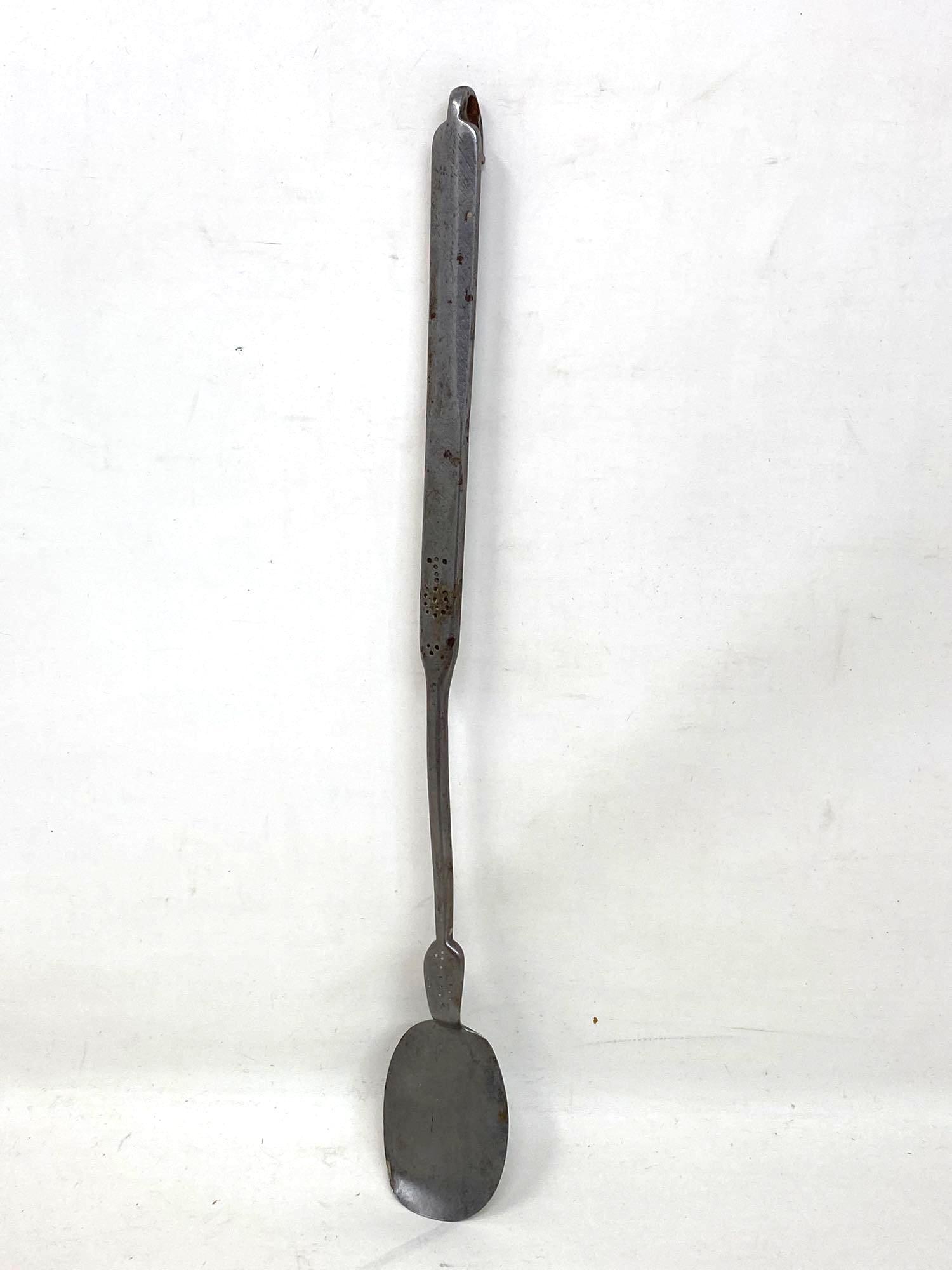 Early Antique Vintage Forged Long-Handled Fine Spatula