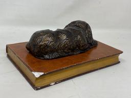 Sleeping Dog on Book Figure