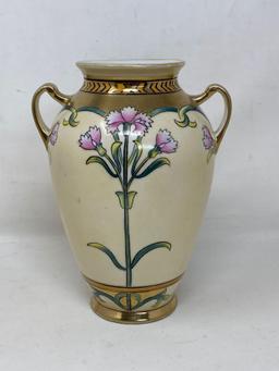 Hand Painted Noritake Double Handled Urn Form Vase