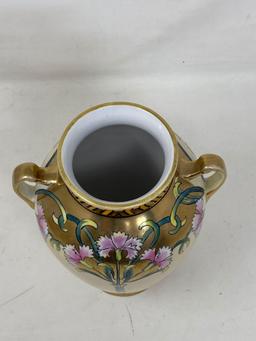 Hand Painted Noritake Double Handled Urn Form Vase