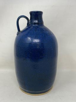 Cobalt Blue Stoneware Handled Jug