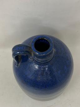 Cobalt Blue Stoneware Handled Jug