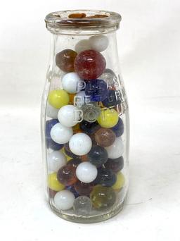 Sunnyside Dairy Cream Bottle Full of Vintage Marbles