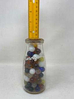 Sunnyside Dairy Cream Bottle Full of Vintage Marbles