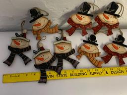 8 Snowman Head Ornaments