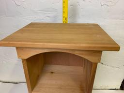 Wooden Side Table with Two Shelves