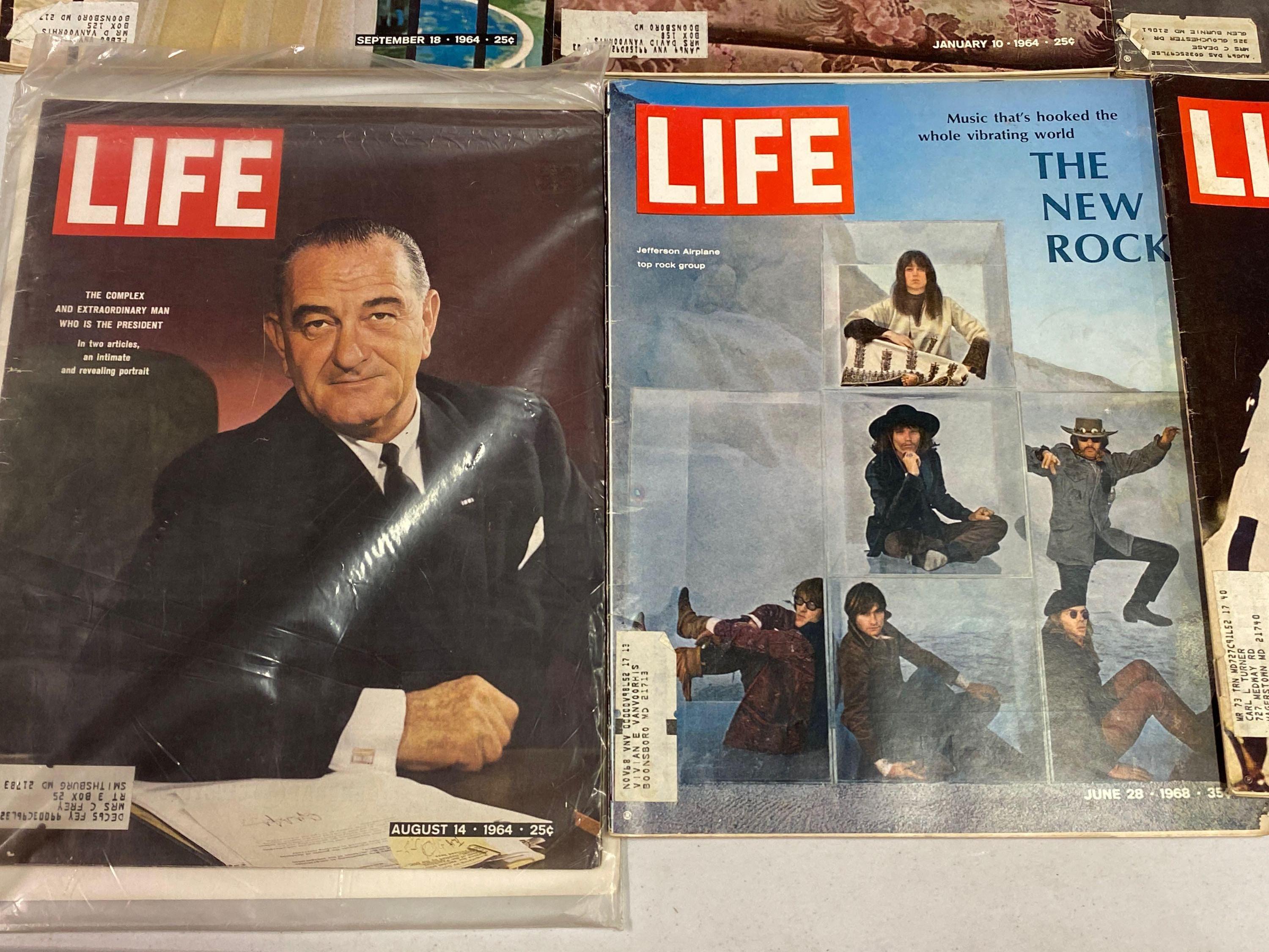 9 Issues of Life Magazine, 1960's & 1970's