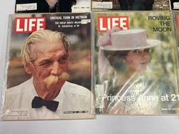 9 Issues of Life Magazine, 1960's & 1970's