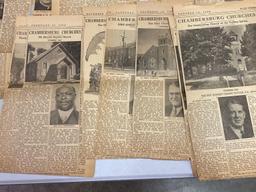 Newspaper Clippings-1950's Historic Homes of Franklin County and Chambersburg Churches