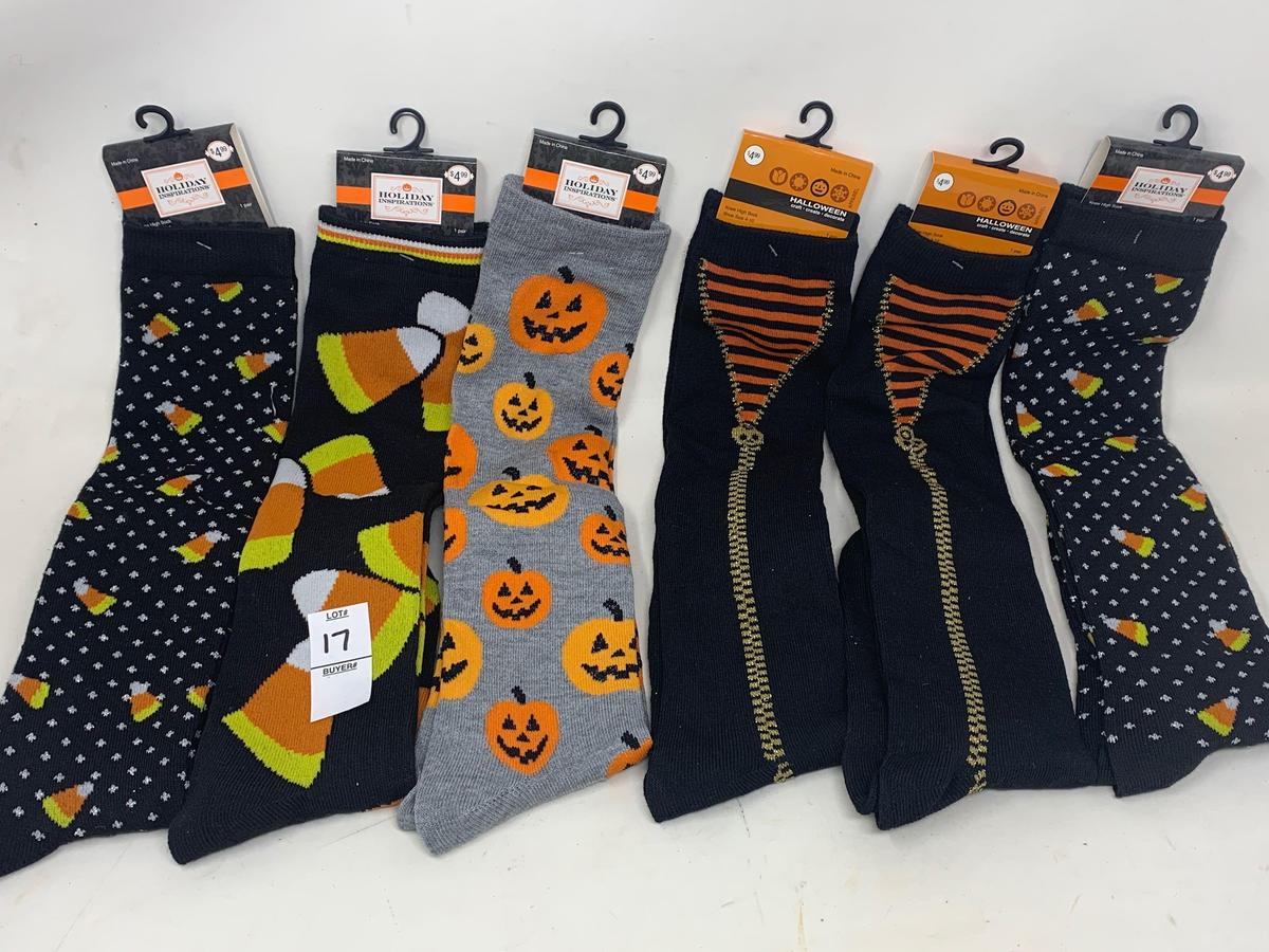 6 Pairs of Halloween Themed Socks