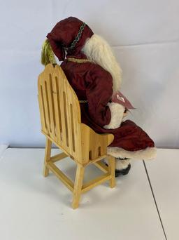 Santa Figure Holding Teddy Bear- New with Tags