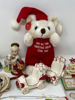 Christmas Figures, Ornaments, Stuffed Teddy Bear