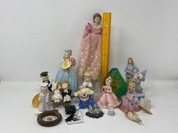 Grouping of Ceramic Figures, Doll, Thimble, Etc.